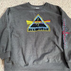 Pink Floyd Dark Side Of The Moon Embroidered Sweatshirt Crewneck Mens XXL